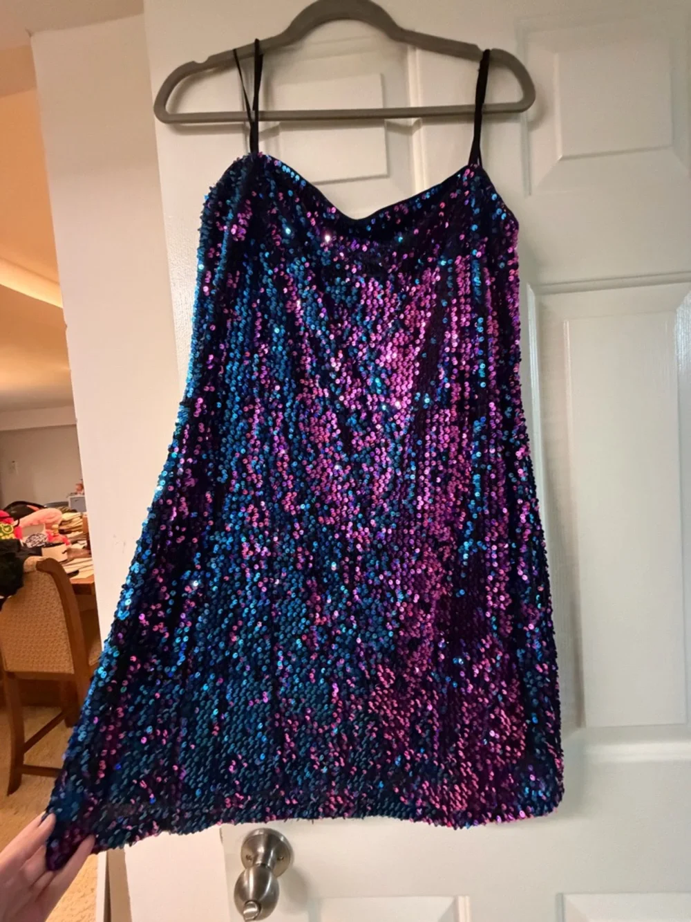 Bright Light Sequin Mini Dress - Purple/ combo - Picture 5 of 9